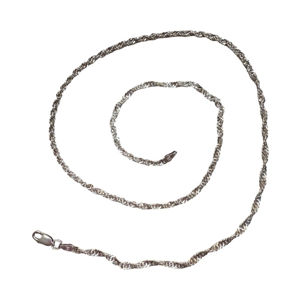 Italian Sterling Silver Milor Rope Chain Necklace - Twisted Rope Design